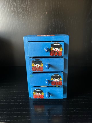 Cajonera azul madera. Vintage