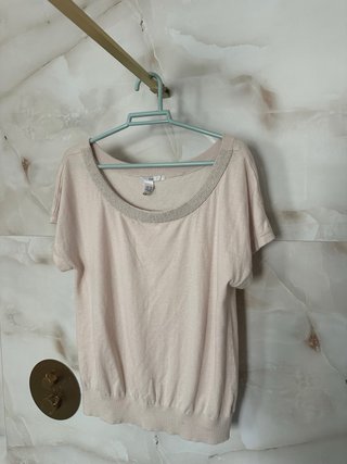 Top H&M rosa con brillantes Talla 46