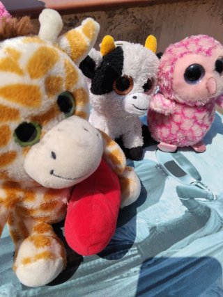 Conjunto peluches corazón y más