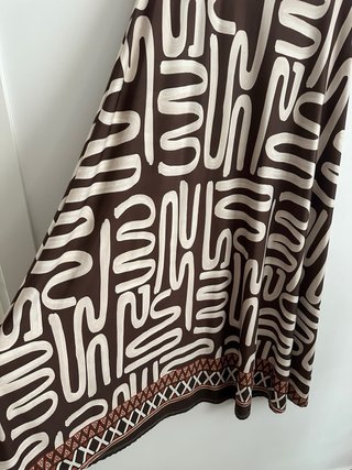 Falda Larga Boho Estampado Étnico Talla M