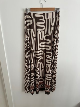 Falda Larga Boho Estampado Étnico Talla M