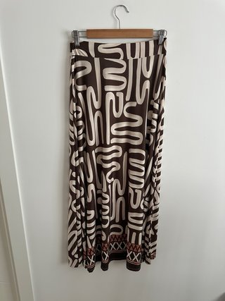Falda Larga Boho Estampado Étnico Talla M