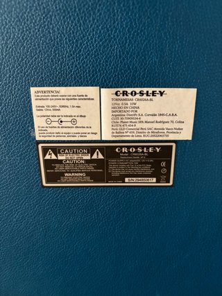 Tocadiscos Maleta Crosley CR6026A-BL Bluetooth