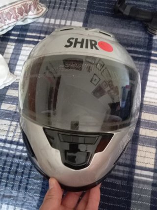 Casco de moto SHIRO plateado