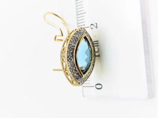 Pendientes Oro 18k con topacio Azul Marquise