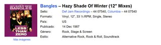 Vinilo Bangles Hazy Shade Of Winter 12 Mixes
