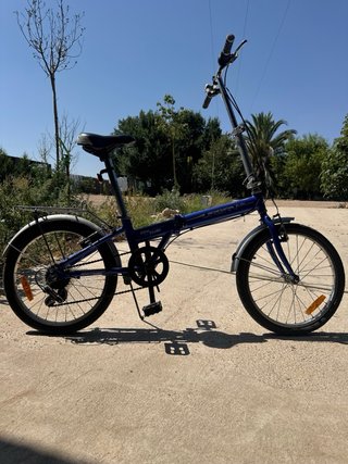 Bicicleta Plegable Azul Aluminio