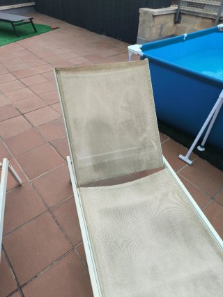 Hamacas de jardín beige y blanco