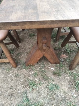 Mesa y 4 Sillas Roble Antiguas