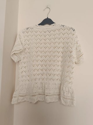 Chaqueta Zara punto pointelle calado talla L