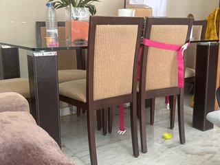 Mesa de comedor cristal y madera