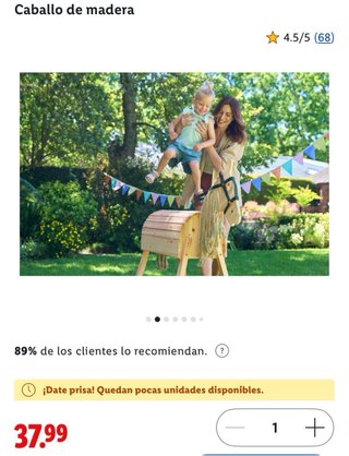 Caballo de madera para niños
