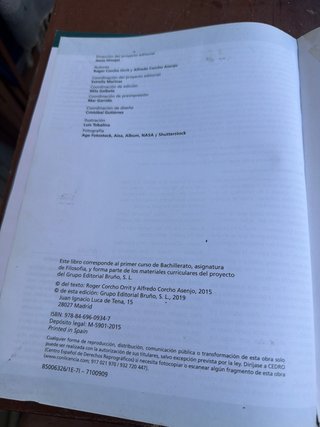 Filosofía 1, Bachillerato