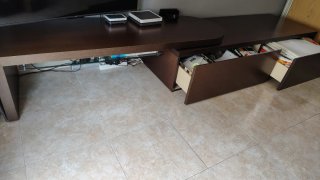 Mueble TV Comedor Wengué con Estantes