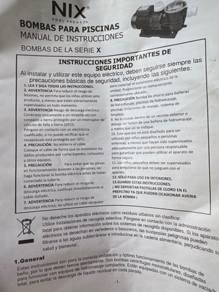 Bomba Piscina NIX Negra Transparente
