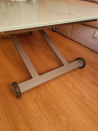 Mesa de centro elevable cristal y metal