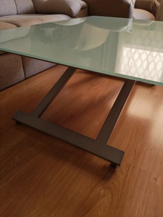 Mesa de centro elevable cristal y metal