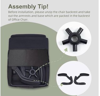 Silla de oficina ergonómica CASTLOVE Negra