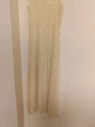 Vestido Zara midi encaje fruncido S