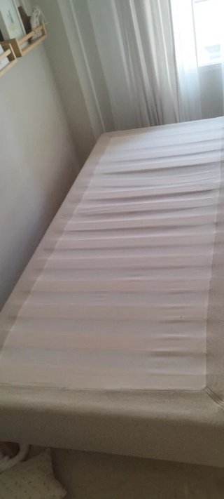 Estructura Cama Base Tapizada Beige