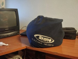 Casco Motocross SHARK + Gafas Azul/Blanco