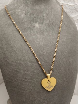 Collar Betty Boop Acero Quirúrgico Chapado Oro
