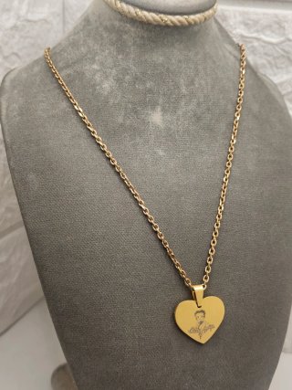 Collar Betty Boop Acero Quirúrgico Chapado Oro