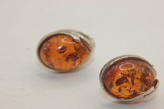 Esclusivi orecchini Vintage argento ambra