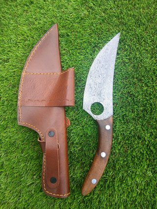 Cuchillo Damasco con Mango de Madera