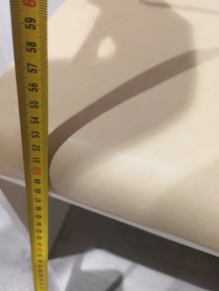 Reposapiés Madera y Piel Beige/Blanco