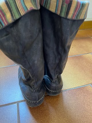 Stivali estivi in pelle grigio/marrone