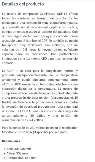 Nevera portátil WAECO CoolFreeze CDF 11