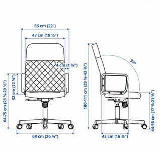 Silla de escritorio IKEA RENBERGET negra giratoria