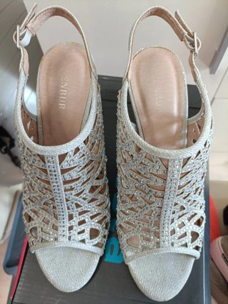 Zapatos de fiesta plateados talla 40