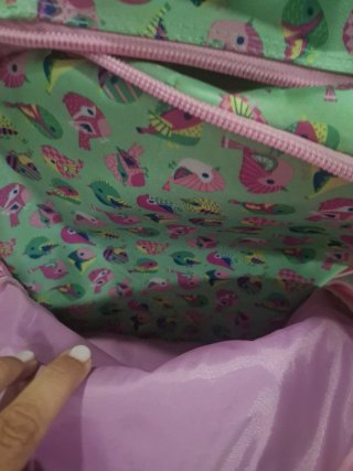 Maleta Safta con ruedas y estampado de pájaros