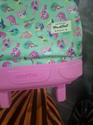 Maleta Safta con ruedas y estampado de pájaros