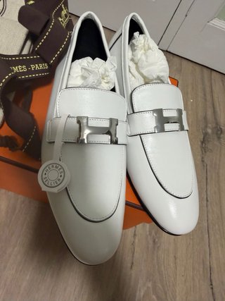 Zapatos Mocasines Hermes Faubourg Blanco T.39