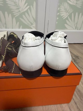 Zapatos Mocasines Hermes Faubourg Blanco T.39