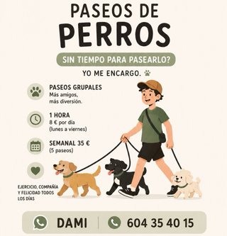 Servicio de paseo de perros por el barrio Guinardó