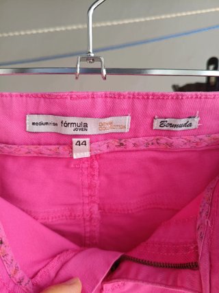Bermuda vaquera rosa mujer