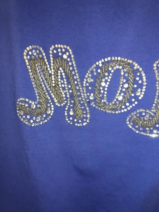 T-shirt blu/viola taglia L cotone elasticizzato