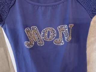 T-shirt blu/viola taglia L cotone elasticizzato