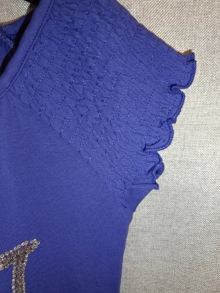 T-shirt blu/viola taglia L cotone elasticizzato