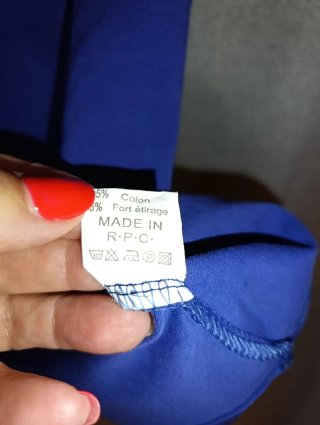 T-shirt blu/viola taglia L cotone elasticizzato