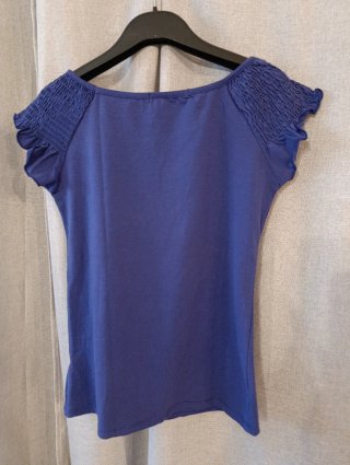 T-shirt blu/viola taglia L cotone elasticizzato