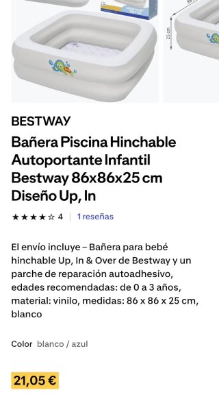 Piscina hinchable infantil 0-3 años