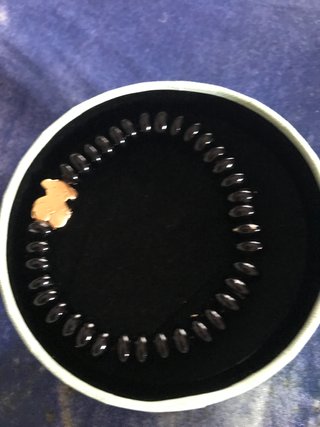 Pulsera Tous Ónix y Oso Oro