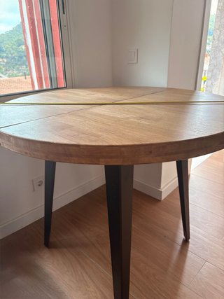 Mesa redonda extensible madera maciza