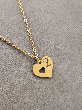 Colgante Corazón Inicial Z Chapado Oro