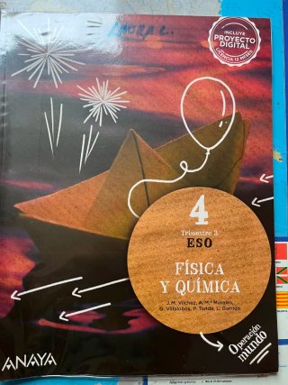 Libros física y química 4°ESO, editorial ANAYA